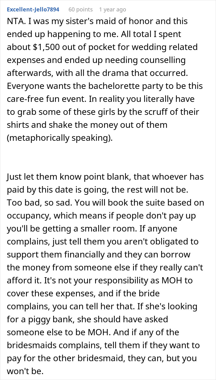 MOH Unwilling To Book An Airbnb Before Every Participant Chips In Upfront, Wonders If She’s A Jerk MOH Unwilling To Book An Airbnb Before Every Participant Chips In Upfront, Wonders If She’s A Jerk