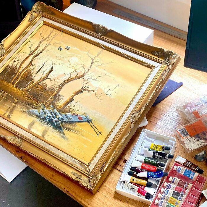 50 Times Creative People Customized Thrifted Artworks In The Best Way (New Pics) 50 Times Creative People Customized Thrifted Artworks In The Best Way (New Pics)