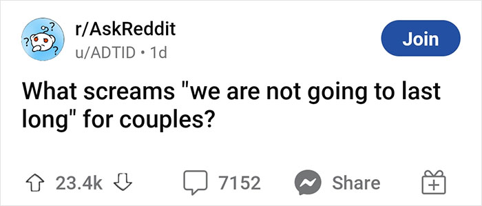 “What Screams ‘We Are Not Going To Last Long’ For Couples?” (50 Answers) “What Screams ‘We Are Not Going To Last Long’ For Couples?” (50 Answers)