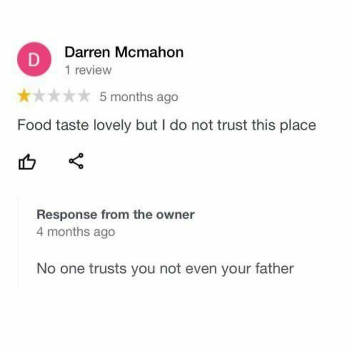 40 Hilarious Restaurant Reviews And Replies, As Shared On ‘Takeaway Trauma’ (New Pics) 40 Hilarious Restaurant Reviews And Replies, As Shared On ‘Takeaway Trauma’ (New Pics)