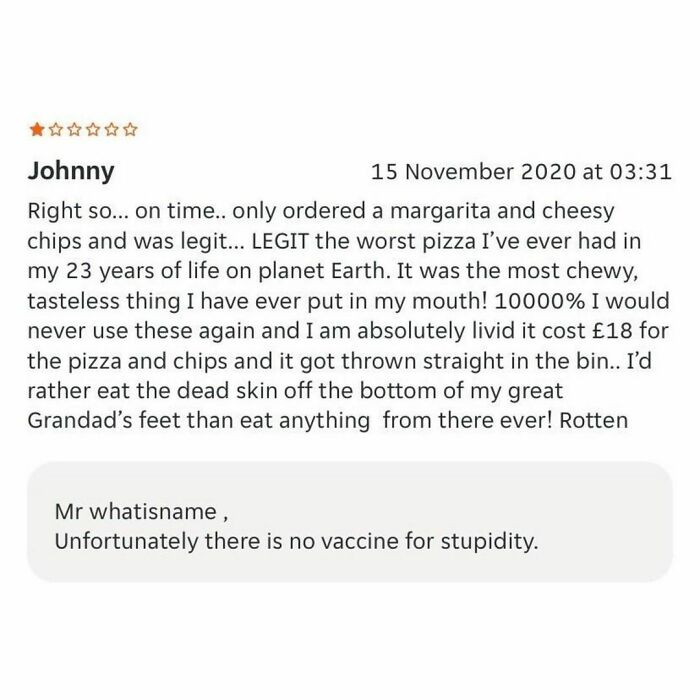 40 Hilarious Restaurant Reviews And Replies, As Shared On ‘Takeaway Trauma’ (New Pics) 40 Hilarious Restaurant Reviews And Replies, As Shared On ‘Takeaway Trauma’ (New Pics)