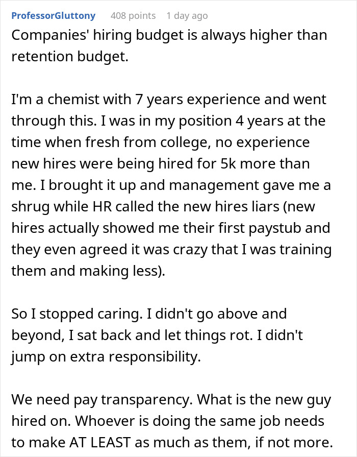 Employee Ruins Manager’s Day By Quitting After Finding Out New Hire Will Earn Far More Than Him Employee Ruins Manager’s Day By Quitting After Finding Out New Hire Will Earn Far More Than Him
