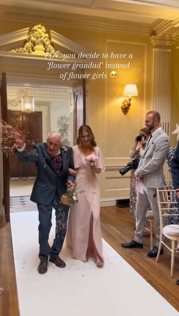 Bride Swaps Flower Girls For ‘Flower Grandpa’ Bride Swaps Flower Girls For ‘Flower Grandpa’