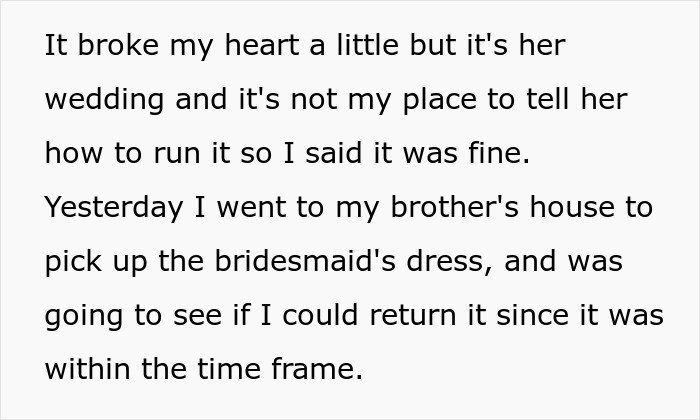 “Sarah Was Completely Appalled”: Bride Expects Ex-Bridesmaid To Just Give Away Her Dress “Sarah Was Completely Appalled”: Bride Expects Ex-Bridesmaid To Just Give Away Her Dress