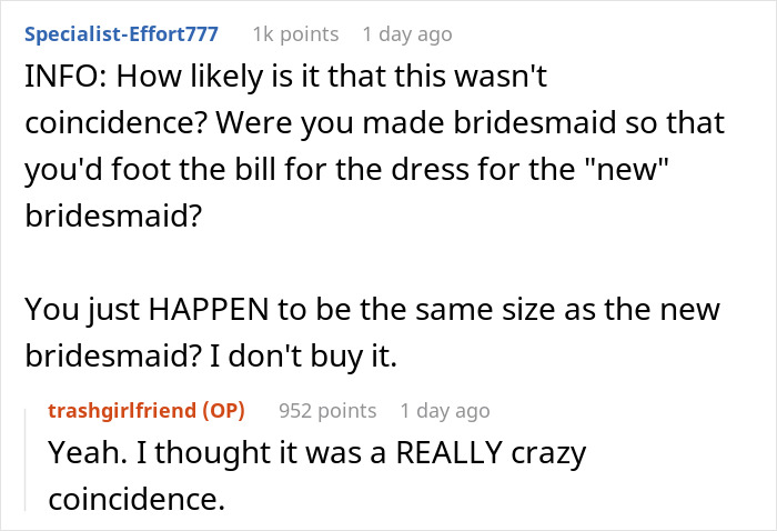 “Sarah Was Completely Appalled”: Bride Expects Ex-Bridesmaid To Just Give Away Her Dress “Sarah Was Completely Appalled”: Bride Expects Ex-Bridesmaid To Just Give Away Her Dress