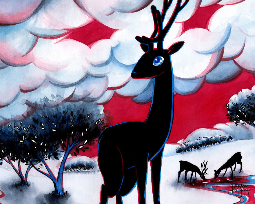 I Am An Artist Who Created Dark, Vibrant, And Surreal Paintings Of Animals (15 Pics)