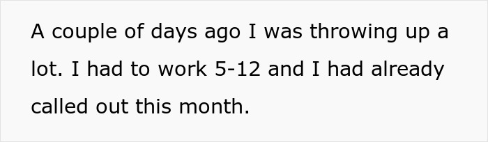 Teenager Maliciously Complies With Manager’s Request To Come Into Work While Sick, Throws Up Teenager Maliciously Complies With Manager’s Request To Come Into Work While Sick, Throws Up