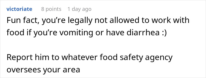 Teenager Maliciously Complies With Manager’s Request To Come Into Work While Sick, Throws Up Teenager Maliciously Complies With Manager’s Request To Come Into Work While Sick, Throws Up