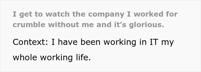 Person Started A Chain Of Resignations By Leaving And Felt Good Watching Their Company Crumble Person Started A Chain Of Resignations By Leaving And Felt Good Watching Their Company Crumble