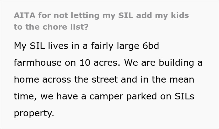 Woman Demands SIL’s Kids Do Chores Around The House They Don’t Even Live In, Drama Ensues