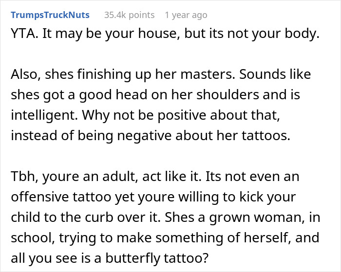 Mom Asks If She’s A Jerk For Giving Her Daughter An Ultimatum Because She Got A Tattoo, Gets A Reality Check Mom Asks If She’s A Jerk For Giving Her Daughter An Ultimatum Because She Got A Tattoo, Gets A Reality Check