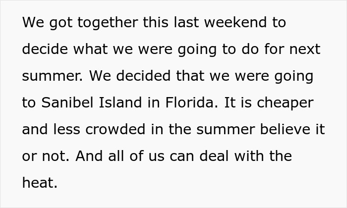 &ldquo;[Am I The Jerk] For Changing My Mind About Splitting The Cost Of Our Group Vacation Equally?&rdquo;