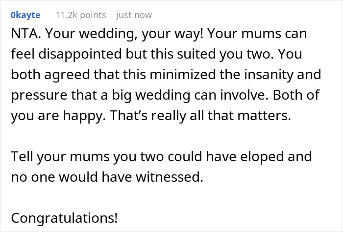 &ldquo;[Am I The Jerk] For Taking Away Everyone&rsquo;s Chance To Be Involved With The Wedding?&rdquo;