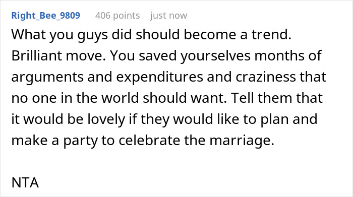 &ldquo;[Am I The Jerk] For Taking Away Everyone&rsquo;s Chance To Be Involved With The Wedding?&rdquo;