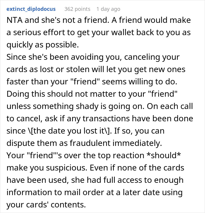 Friend Can’t Find The Time To Return Woman’s Wallet, Woman Decides She’ll Block Her Cards, Friend Goes Crazy Over It Friend Can’t Find The Time To Return Woman’s Wallet, Woman Decides She’ll Block Her Cards, Friend Goes Crazy Over It