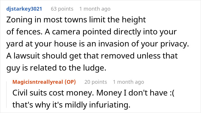 Neighbor Builds A Fence And Puts Up A Camera Facing This Guy’s Yard, People In The Comments Come Up With The Best Solutions Neighbor Builds A Fence And Puts Up A Camera Facing This Guy’s Yard, People In The Comments Come Up With The Best Solutions