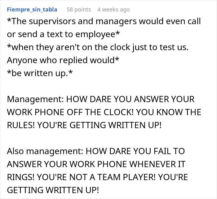 Management Tell Employees They Can’t Use Their Phones After Work, Regret It Almost Immediately Management Tell Employees They Can’t Use Their Phones After Work, Regret It Almost Immediately