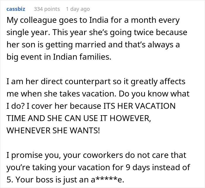Boss Turns Down This Employee’s Vacation To Europe Because They Feel That Taking 7-9 Days Off Is ‘Unfair’ To Others Boss Turns Down This Employee’s Vacation To Europe Because They Feel That Taking 7-9 Days Off Is ‘Unfair’ To Others