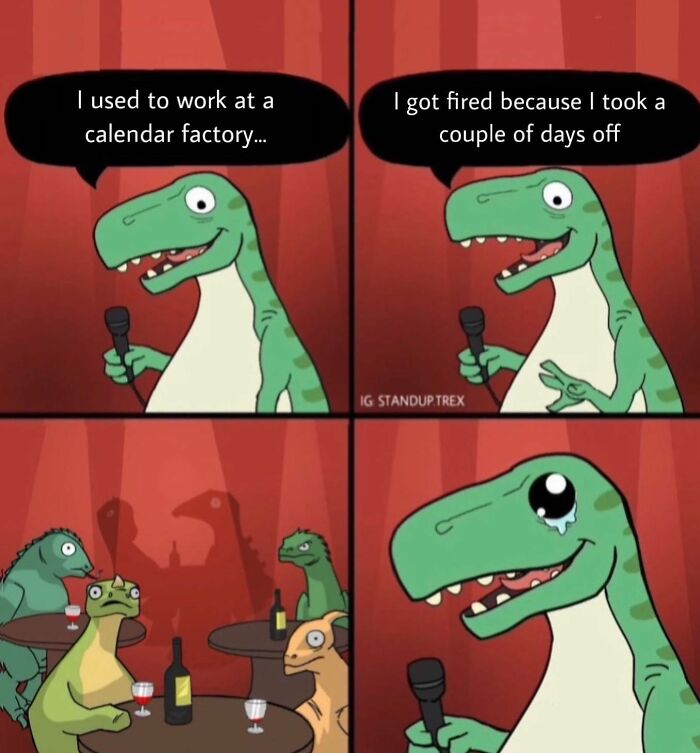 I Created A Dino Standup Comedian That Is On A Mission To Spread Bad Jokes And Puns (30 Pics)