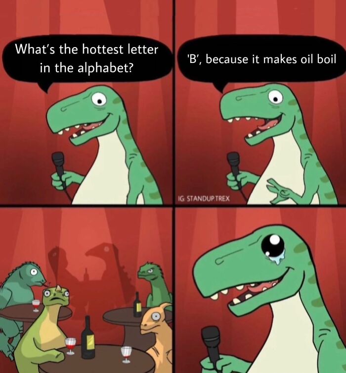 I Created A Dino Standup Comedian That Is On A Mission To Spread Bad Jokes And Puns (30 Pics)
