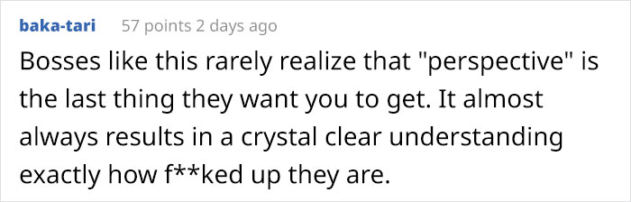 Boss Made To Eat His Words After Telling Star Employee To “Gain Some Perspective” For Refusing To Add 3 Hr Commute To Workday Boss Made To Eat His Words After Telling Star Employee To “Gain Some Perspective” For Refusing To Add 3 Hr Commute To Workday