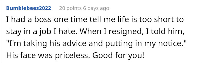 Boss Made To Eat His Words After Telling Star Employee To “Gain Some Perspective” For Refusing To Add 3 Hr Commute To Workday Boss Made To Eat His Words After Telling Star Employee To “Gain Some Perspective” For Refusing To Add 3 Hr Commute To Workday