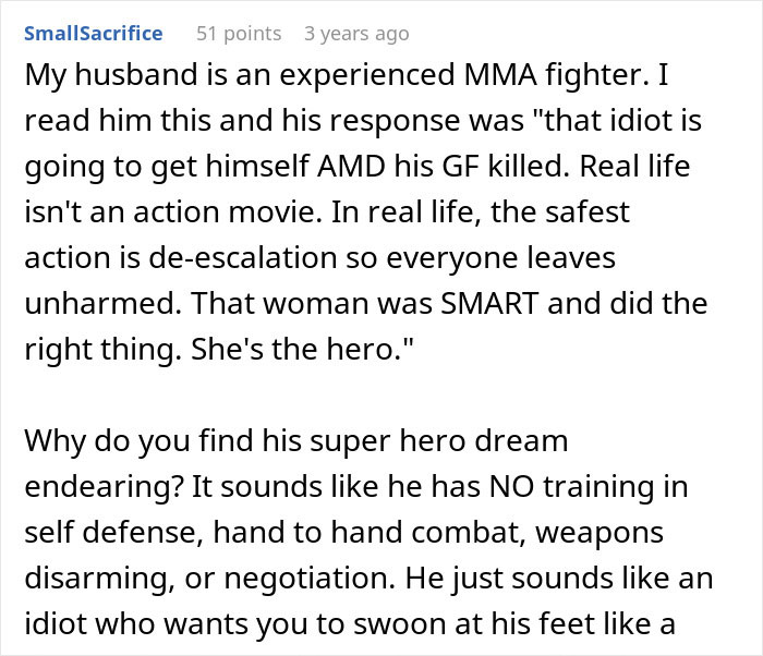 “He Assured Me He’d Protect Me”: Man, Obsessed With Being A Hero, Goes Off On GF For Ruining His Moment When Faced With Knife-Wielding Attacker “He Assured Me He’d Protect Me”: Man, Obsessed With Being A Hero, Goes Off On GF For Ruining His Moment When Faced With Knife-Wielding Attacker