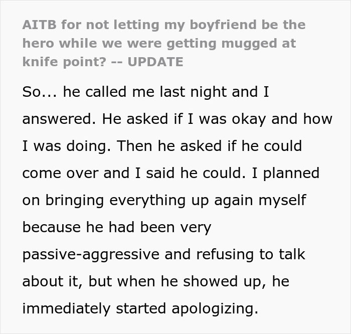 “He Assured Me He’d Protect Me”: Man, Obsessed With Being A Hero, Goes Off On GF For Ruining His Moment When Faced With Knife-Wielding Attacker “He Assured Me He’d Protect Me”: Man, Obsessed With Being A Hero, Goes Off On GF For Ruining His Moment When Faced With Knife-Wielding Attacker
