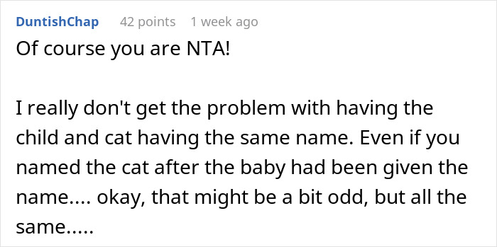 Woman Doesn’t Want To Change Her Cat’s Name Because Pregnant Cousin Wants To Use It For Her Baby, Wonders If She’s Just Being Stubborn Woman Doesn’t Want To Change Her Cat’s Name Because Pregnant Cousin Wants To Use It For Her Baby, Wonders If She’s Just Being Stubborn