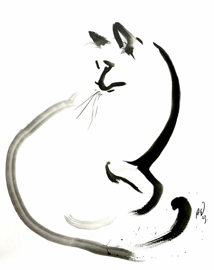 I Create Minimalist Cat Paintings I Create Minimalist Cat Paintings