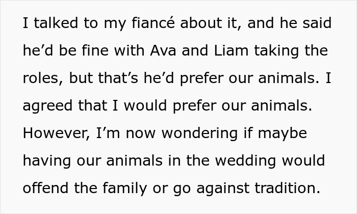 Couple Decide To Use Their Pets To Fill Out Roles In Their Wedding, SIL Is Angry They Didn’t Include Her “Rainbow” Kids Instead Couple Decide To Use Their Pets To Fill Out Roles In Their Wedding, SIL Is Angry They Didn’t Include Her “Rainbow” Kids Instead