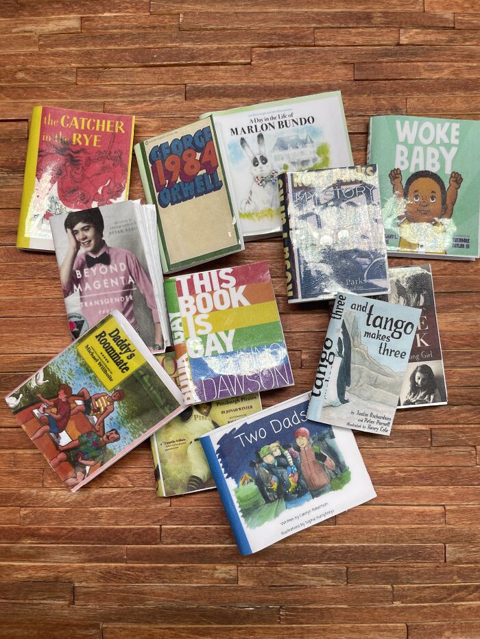 These 12 Miniature Banned Books Can Be Found In A Really Little Free Library That I Made