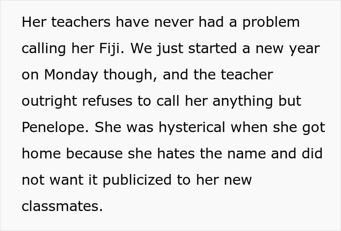 Teacher Refuses To Call Girl By The Name She’s Been Using For 3 Years, Parent Asks For Advice Teacher Refuses To Call Girl By The Name She’s Been Using For 3 Years, Parent Asks For Advice