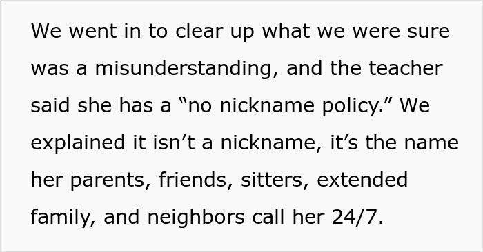 Teacher Refuses To Call Girl By The Name She’s Been Using For 3 Years, Parent Asks For Advice Teacher Refuses To Call Girl By The Name She’s Been Using For 3 Years, Parent Asks For Advice