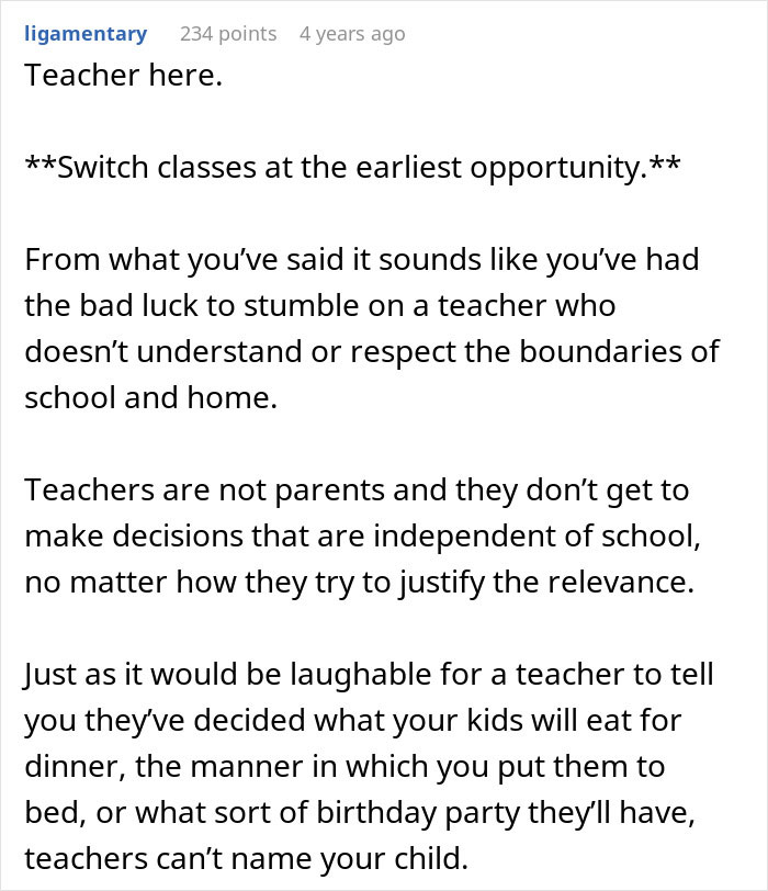 Teacher Refuses To Call Girl By The Name She’s Been Using For 3 Years, Parent Asks For Advice Teacher Refuses To Call Girl By The Name She’s Been Using For 3 Years, Parent Asks For Advice