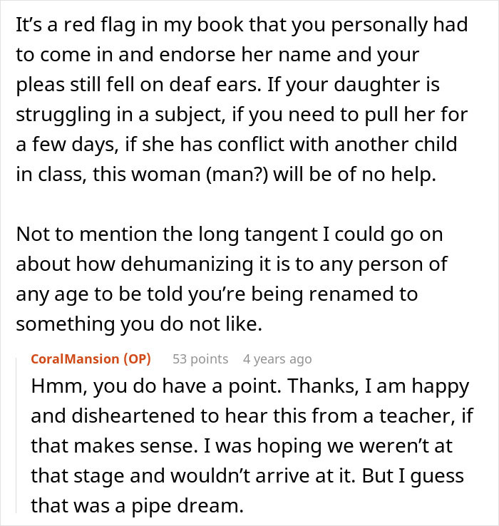 Teacher Refuses To Call Girl By The Name She’s Been Using For 3 Years, Parent Asks For Advice Teacher Refuses To Call Girl By The Name She’s Been Using For 3 Years, Parent Asks For Advice
