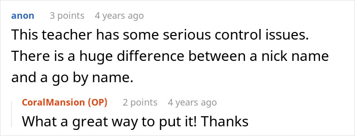 Teacher Refuses To Call Girl By The Name She’s Been Using For 3 Years, Parent Asks For Advice Teacher Refuses To Call Girl By The Name She’s Been Using For 3 Years, Parent Asks For Advice