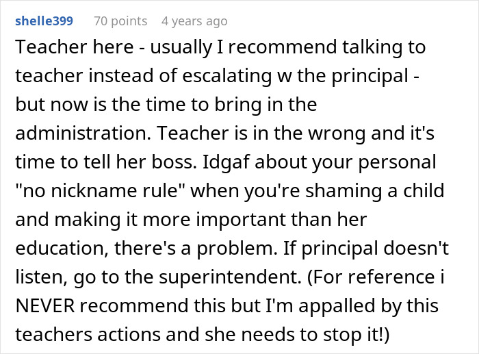 Teacher Refuses To Call Girl By The Name She’s Been Using For 3 Years, Parent Asks For Advice Teacher Refuses To Call Girl By The Name She’s Been Using For 3 Years, Parent Asks For Advice