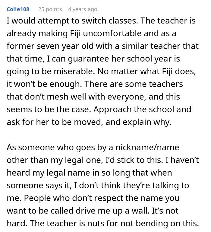 Teacher Refuses To Call Girl By The Name She’s Been Using For 3 Years, Parent Asks For Advice Teacher Refuses To Call Girl By The Name She’s Been Using For 3 Years, Parent Asks For Advice