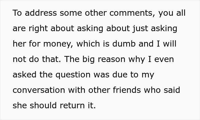“She Was Ugly Crying”: Woman Wants To Get Her $4,500 Wedding Gift Back After Friend’s Breakup “She Was Ugly Crying”: Woman Wants To Get Her $4,500 Wedding Gift Back After Friend’s Breakup