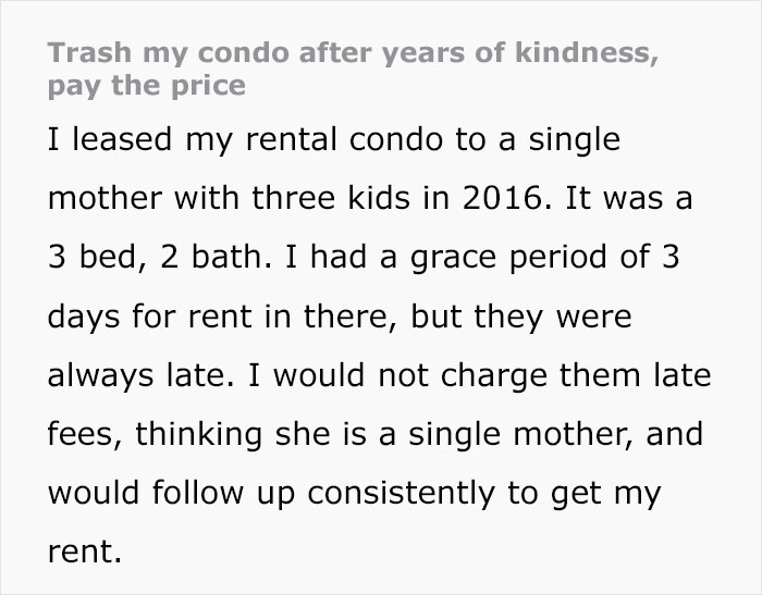 “Trash My Condo After Years Of Kindness, Pay The Price”: Landlord Sues A Family That Ruined A Condo “Trash My Condo After Years Of Kindness, Pay The Price”: Landlord Sues A Family That Ruined A Condo