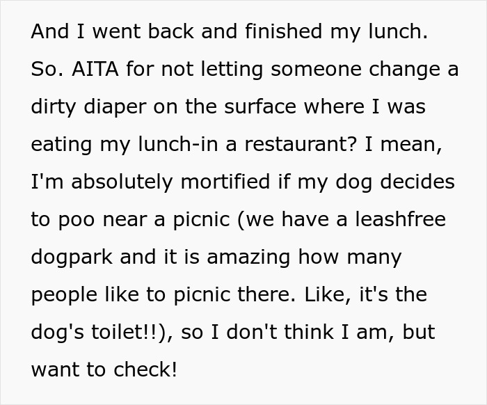 Mom Wants To Treat Restaurant Table As A Diaper Changing Station, Disgusted Customer Retaliates Mom Wants To Treat Restaurant Table As A Diaper Changing Station, Disgusted Customer Retaliates