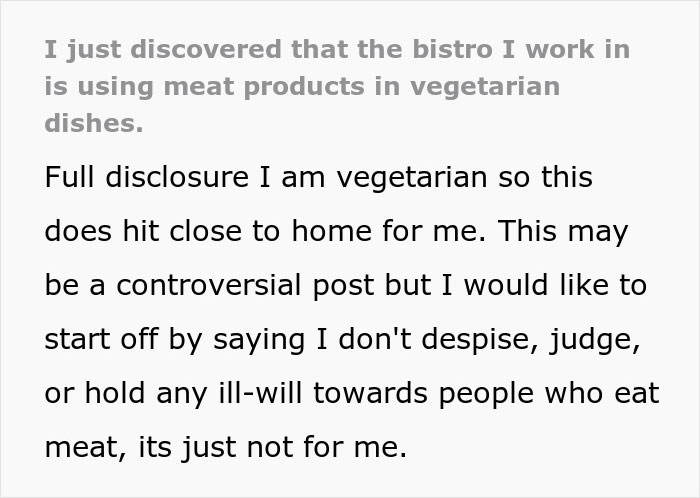 Waiter Learns He’s Been Lying To Customers About Vegetarian Food After Checking The Ingredients Waiter Learns He’s Been Lying To Customers About Vegetarian Food After Checking The Ingredients