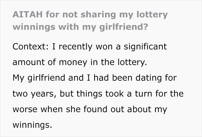 Lottery Winner Refuses To Give Girlfriend 75% Of Prize, Ends Relationship Lottery Winner Refuses To Give Girlfriend 75% Of Prize, Ends Relationship