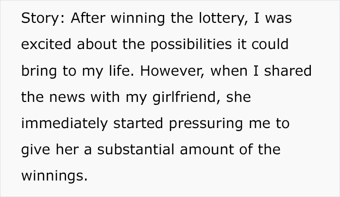 Lottery Winner Refuses To Give Girlfriend 75% Of Prize, Ends Relationship Lottery Winner Refuses To Give Girlfriend 75% Of Prize, Ends Relationship