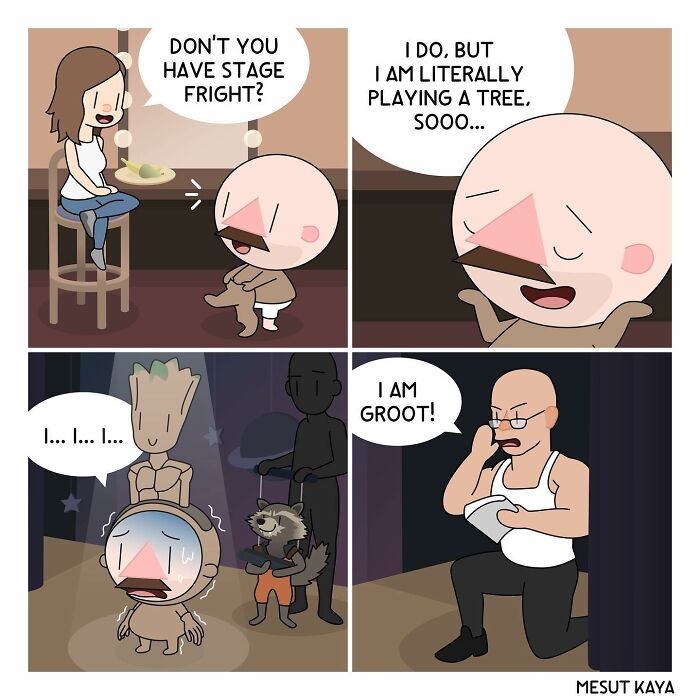 This Artist Created 26 New Comics Featuring A Bald Guy With A Big Mustache Ending Up In Fun Situations This Artist Created 26 New Comics Featuring A Bald Guy With A Big Mustache Ending Up In Fun Situations