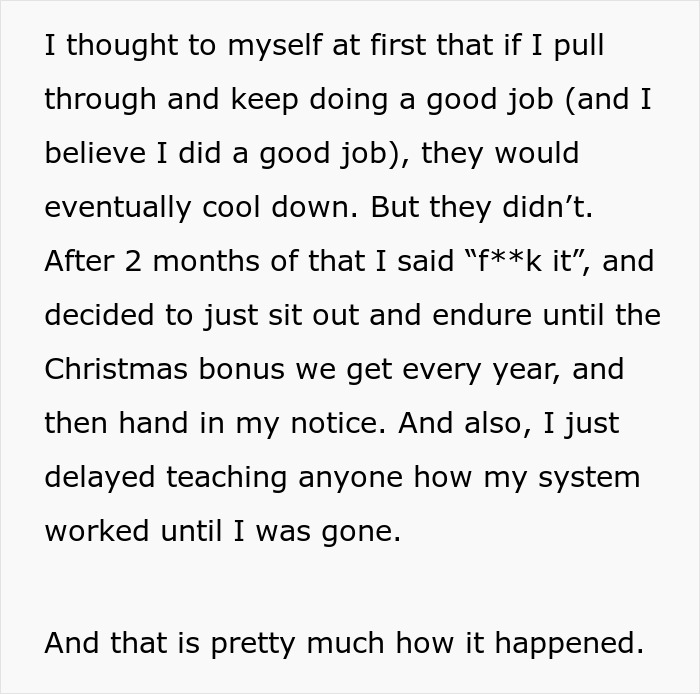 Employee Realizes He’s Being Bullied Into Quitting, Company Ends Up Racking Up 8 Figures In Losses Employee Realizes He’s Being Bullied Into Quitting, Company Ends Up Racking Up 8 Figures In Losses