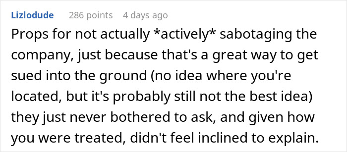 Employee Realizes He’s Being Bullied Into Quitting, Company Ends Up Racking Up 8 Figures In Losses Employee Realizes He’s Being Bullied Into Quitting, Company Ends Up Racking Up 8 Figures In Losses