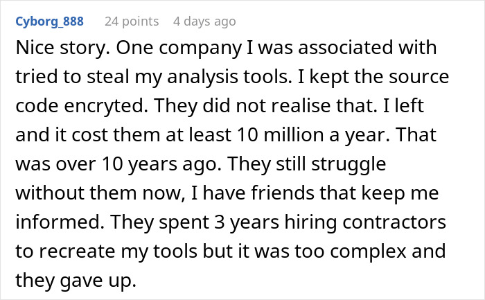 Employee Realizes He’s Being Bullied Into Quitting, Company Ends Up Racking Up 8 Figures In Losses Employee Realizes He’s Being Bullied Into Quitting, Company Ends Up Racking Up 8 Figures In Losses