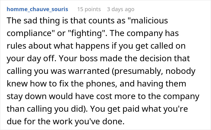 “I Know It’s Your Day Off, But”: Employee Shows Boss Why Not To Call Them On Their Days Off “I Know It’s Your Day Off, But”: Employee Shows Boss Why Not To Call Them On Their Days Off